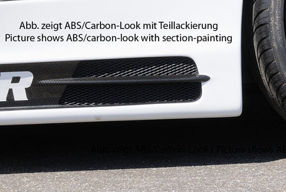 Mercedes CLK (W209) Rieger Seitenschweller  links, mit Schacht und 2 Ausschnitten, Carbon-Look, ABS, 
inkl. Alugitter, Montagezubehör, Gutachten