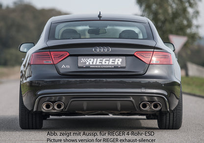Audi A5 (B8/B81) Rieger Heckeinsatz  für orig. Doppelendrohr li, ABS, Carbon-Look, für Fzg. mit S-Line Exterieur, 
inkl. Montagezubehör, Gutachten