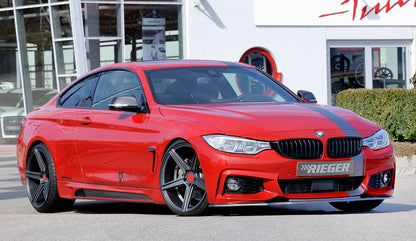 BMW 4er F32  (3C) Rieger Spoilerschwert für orig. M-Paket-Frontschürze gerade Version, für orig. Frontschürze, ABS, Carbon-Look, für Fzg. mit M-Technik, 
inkl. ABE, Montagezubehör