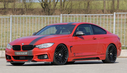 BMW 4er F32  (3C) Rieger Spoilerschwert für orig. M-Paket-Frontschürze gerade Version, für orig. Frontschürze, ABS, Carbon-Look, für Fzg. mit M-Technik, 
inkl. ABE, Montagezubehör