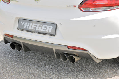 VW Scirocco 3 (13) Rieger Heckeinsatz für R-Line Heckschürze  für Doppelendrohr li. u. re., (4x90mm ø), ABS, Carbon-Look, für Fzg. mit R-Line Exterieur, 
inkl. Montagezubehör, Gutachten