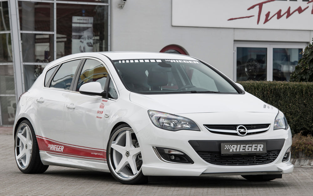 Opel Astra J Rieger Spoilerschwert für Spoilerlippe 51320 für Spoilerlippe, ABS, Carbon-Look, 
inkl. Montagezubehör