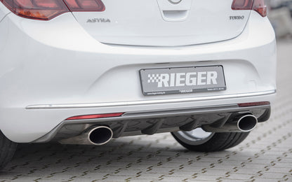 Opel Astra J Rieger Heckeinsatz  für Sportendrohr li. u. re., (140x90mm oval), ABS, Carbon-Look, 
inkl. Montagezubehör, Gutachten