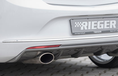 Opel Astra J Rieger Heckeinsatz  für Sportendrohr li. u. re., (140x90mm oval), ABS, Carbon-Look, 
inkl. Montagezubehör, Gutachten