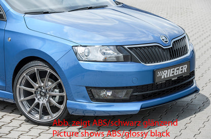 Skoda Rapid (NH) Rieger Spoilerschwert für Spoilerlippe 79020 mittig, für Spoilerlippe, ABS, Carbon-Look, 
inkl. Montagezubehör, ABE