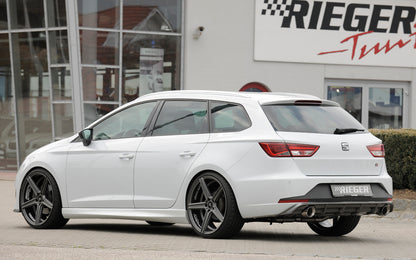 Seat Leon FR (5F) Rieger Heckeinsatz  für Sportendrohr li. u. re., (100mm ø), ABS, Carbon-Look, 
inkl. Montagezubehör, Gutachten