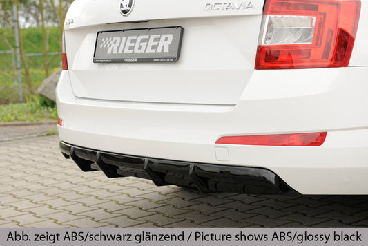 Skoda Octavia (5E) Rieger Heckeinsatz  ABS, Carbon-Look, für Fzg. mit Einparkhilfe (PDC), Anhängekupplung, ohne Anhängekupplung, 
inkl. Montagezubehör, Gutachten