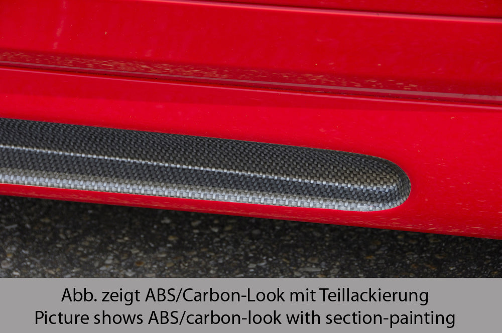 Opel Astra G Rieger Seitenschweller    links, mit Schacht, mit Ausschnitt, ABS, Carbon-Look, 
inkl. Gutachten, Montagezubehör, Alugitter