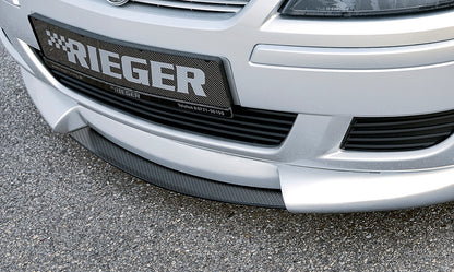 Opel Corsa C Rieger Spoilerschwert für Spoilerlippe 58921 mittig, für Spoilerlippe, ABS, Carbon-Look, 
inkl. Montagezubehör, ABE