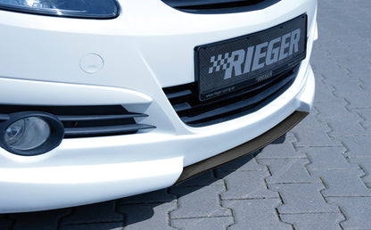 Opel Corsa D Rieger Spoilerschwert für Spoilerlippe 58940 / 58951 mittig, für Spoilerlippe, ABS, Carbon-Look, 
inkl. Montagezubehör