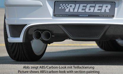 Opel Astra H Rieger Heckschürzenansatz  für Doppelendrohr li., ABS, Carbon-Look, für Fzg. mit OPC und ohne OPC, 
inkl. Montagezubehör, Alugitter