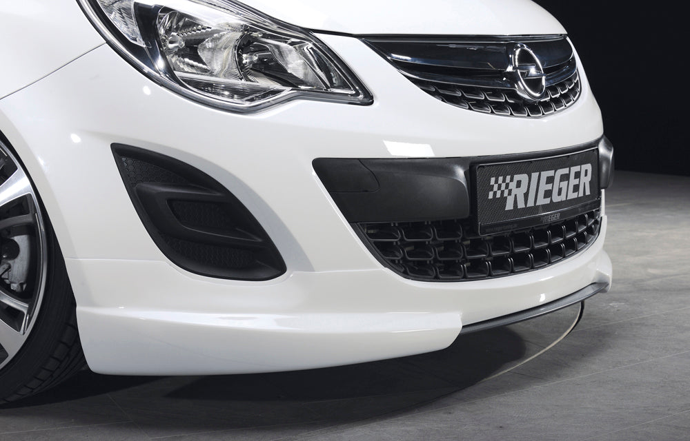 Opel Corsa D Rieger Spoilerschwert für Spoilerlippe 58946 / 58950 mittig, für Spoilerlippe, ABS, Carbon-Look, 
Montagezubehör