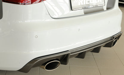 Audi A3 (8V) Rieger Heckeinsatz  für Sportendrohr li. u. re., (152x95mm oval), ABS, Carbon-Look, für Fzg. mit S-Line Exterieur, 
inkl. Montagezubehör, Gutachten