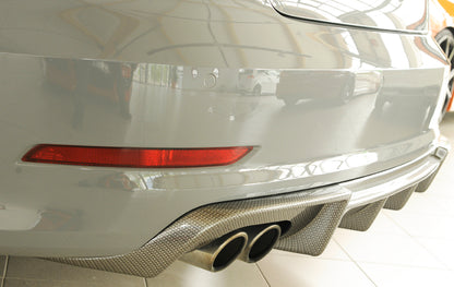 Audi A3 (8V) Rieger Heckeinsatz  für Doppelendrohr li., ABS, Carbon-Look, für Fzg. mit S-Line Exterieur, 
inkl. Montagezubehör, Gutachten