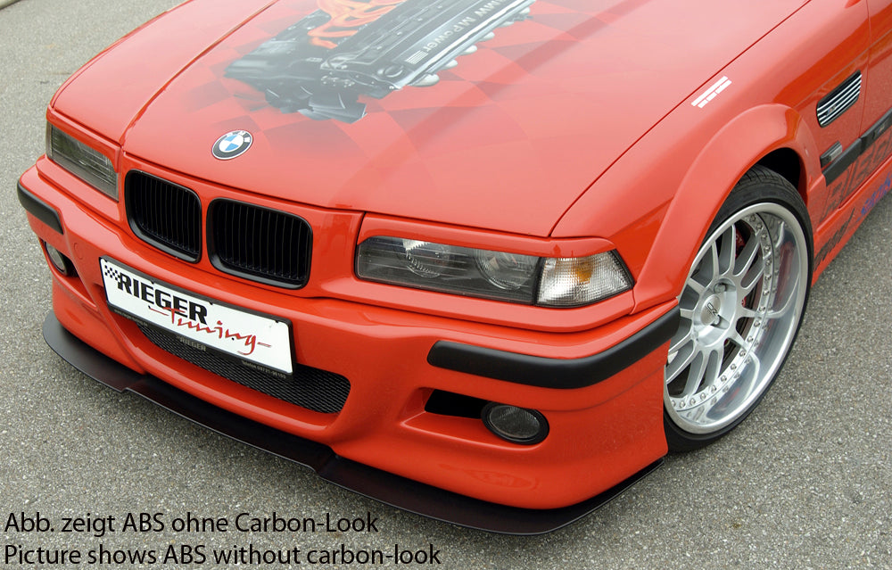 BMW 3er E36 Rieger Spoilerschwert   für Stoßstange 49019 für Spoilerstoßstange, ABS, Carbon-Look, 
inkl. Montagezubehör