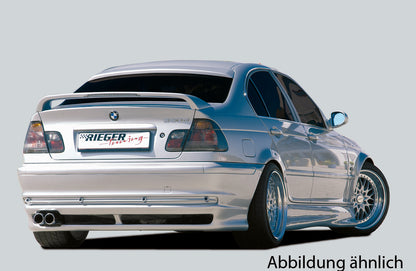 BMW 3er E46 Rieger Heckscheibenblende nur in Verbindung mit Heckflügel mit 3. Bremsl. ABS, Carbon-Look, 
inkl. Gutachten, Montagezubehör