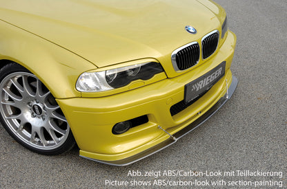 BMW 3er E46 M3 Rieger Spoilerlippe   (nicht CSL) flache Version, ABS, Carbon-Look, 
inkl. Montagezubehör, ABE