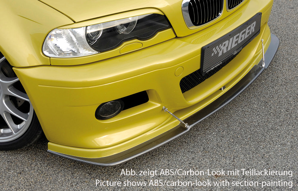 BMW 3er E46 M3 Rieger Spoilerlippe   (nicht CSL) flache Version, ABS, Carbon-Look, 
inkl. Montagezubehör, ABE