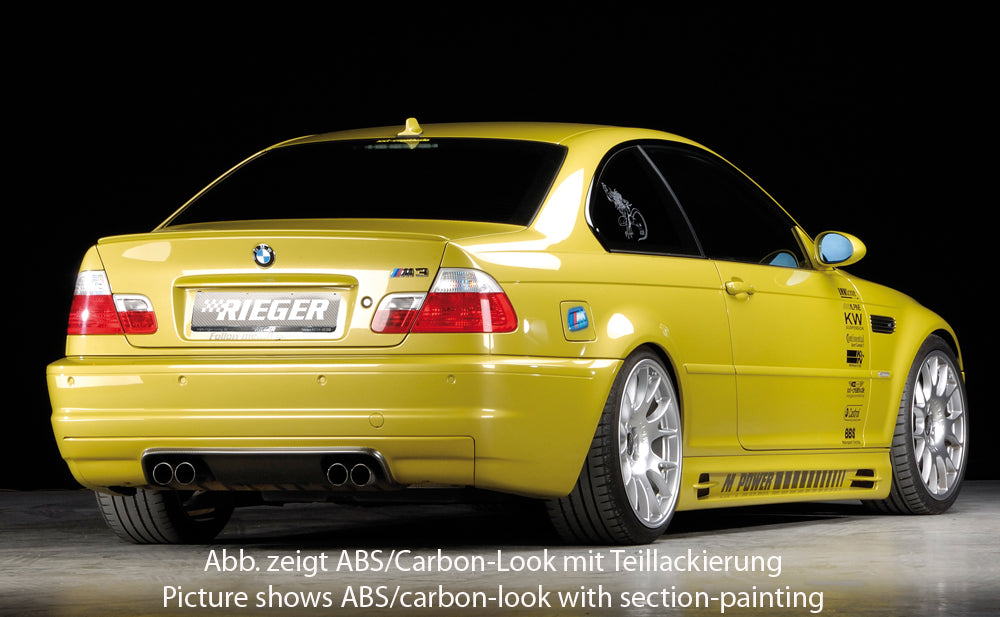 BMW 3er E46 M3 Rieger Heckeinsatz CSL-Look  ABS, Carbon-Look, 
inkl. Gutachten, Montagezubehör