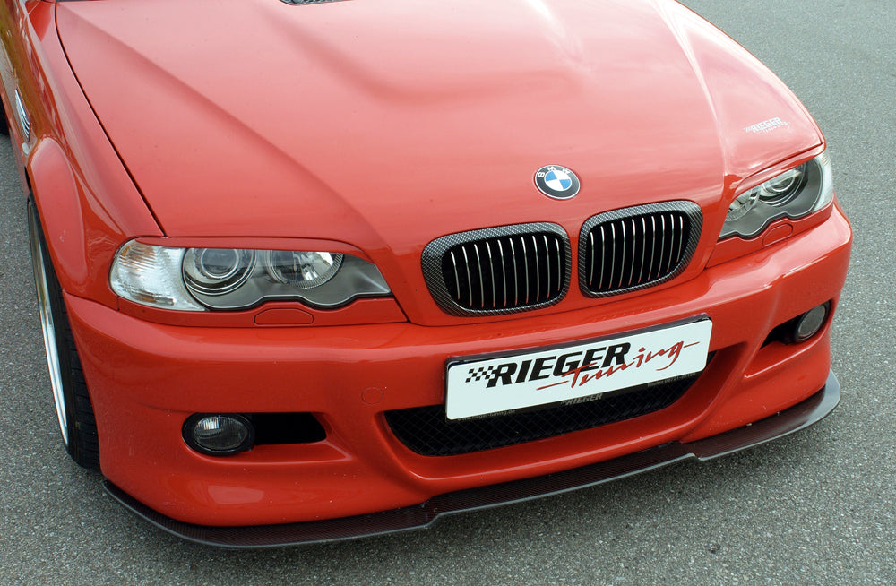 BMW 3er E46 Rieger Spoilerschwert für Spoilerstoßstangen 50127/128/217/50403 für Spoilerstoßstange, ABS, Carbon-Look, 
inkl. Montagezubehör, Gutachten