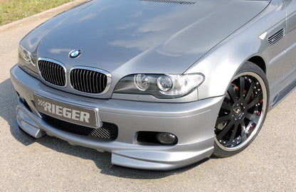 BMW 3er E46 Rieger Spoilerschwert 2-teilig, für Spoilerlippe 50118 für Spoilerlippe, 2-tlg., ABS, Carbon-Look, für Fzg. mit M-Technik, 
inkl. Montagezubehör, ABE