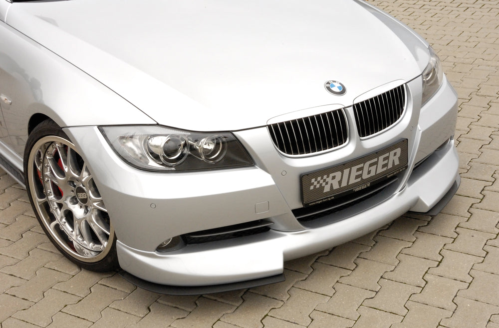 BMW 3er E90 Rieger Spoilerschwert   für Spoilerlippe 53400 2-tlg., für Spoilerlippe, ABS, Carbon-Look, 
inkl. Montagezubehör, ABE