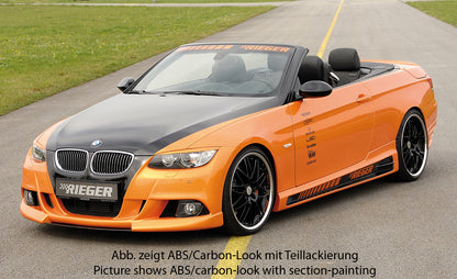 BMW 3er E92 Rieger Seitenschweller    links, mit Schacht und 2 Ausschnitten, ABS, Carbon-Look, 
inkl. Alugitter, Gutachten, Montagezubehör