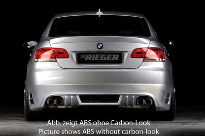 BMW 3er E92 Rieger Heckansatz nicht für 335i / 335d für Doppelendrohr li. u. re., ABS, Carbon-Look, 
inkl. Alugitter, Gutachten, Montagezubehör
