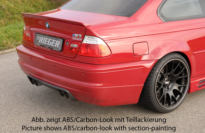 BMW 3er E46 M3 Rieger Heckschürzenansatz  ABS, Carbon-Look, 
inkl. Montagezubehör