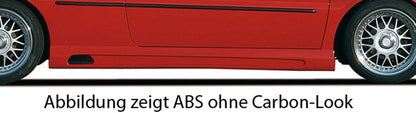 VW Polo 4 (6N) Rieger Seitenschweller   -> auch Polo 4 (6N2) links, mit Schacht, mit Ausschnitt, ABS, Carbon-Look, 
inkl. Alugitter, Gutachten, Montagezubehör