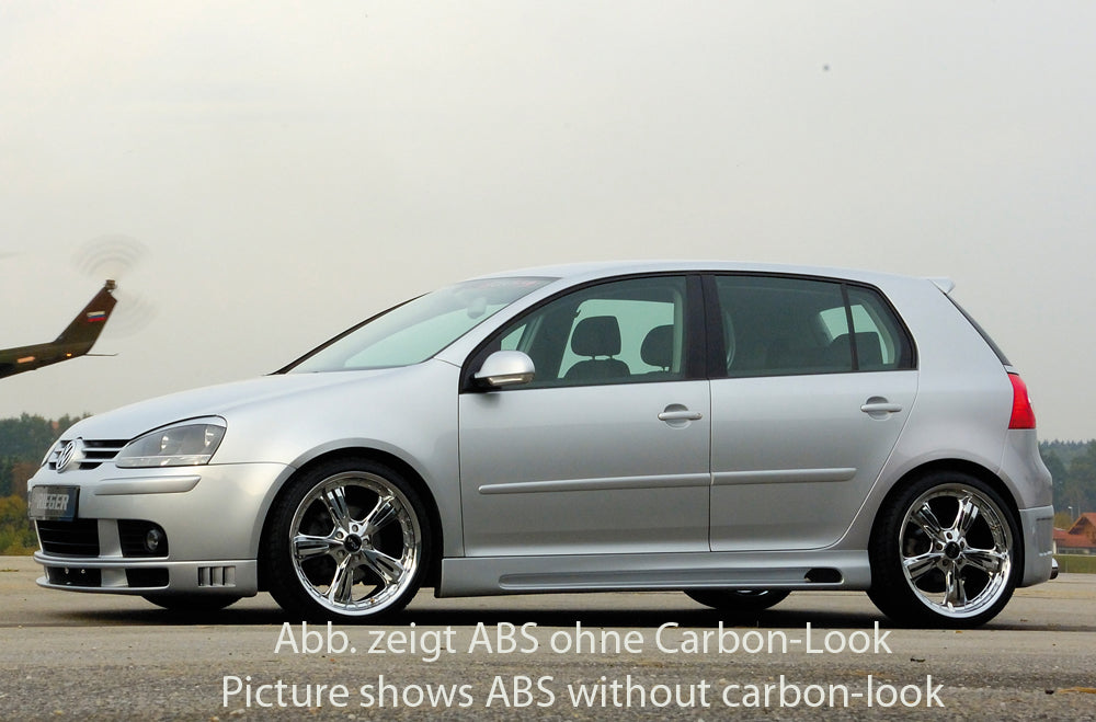 VW Golf 5 Rieger Seitenschweller    rechts, mit Schacht, mit Ausschnitt, ABS, Carbon-Look, 
inkl. Alugitter, Gutachten, Montagezubehör