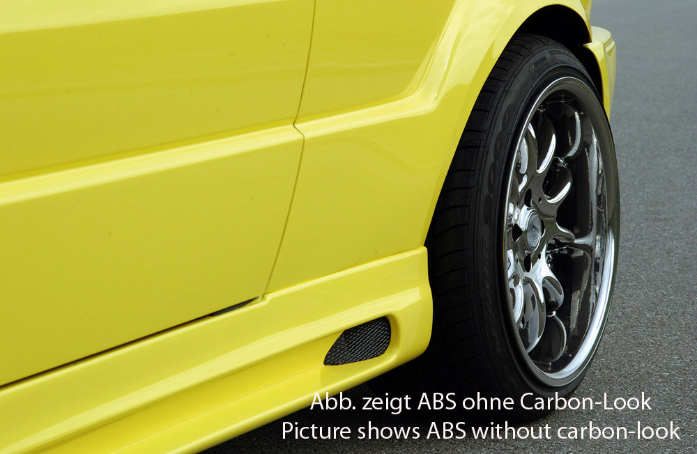 VW Corrado (53I) Rieger Seitenschweller    rechts, mit Schacht, mit Ausschnitt, ABS, Carbon-Look, 
inkl. Alugitter, Gutachten, Montagezubehör
