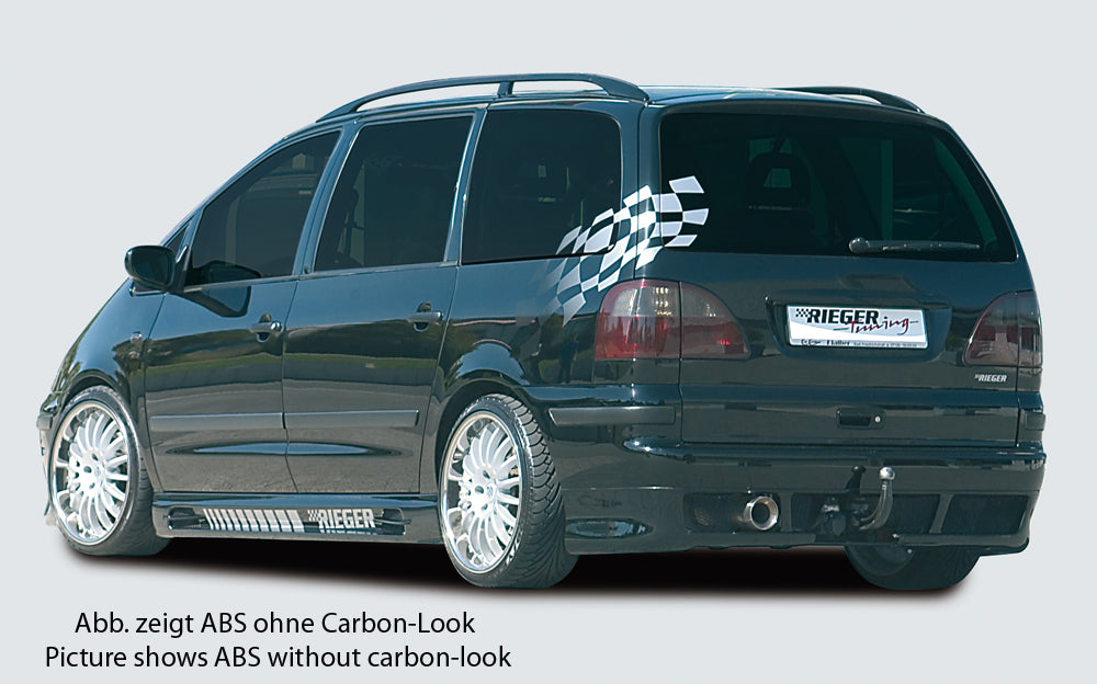 Ford Alhambra (7MS) Rieger Seitenschweller  rechts, mit Schacht und 2 Ausschnitten, ABS, Carbon-Look, 
inkl. Alugitter, Gutachten, Montagezubehör