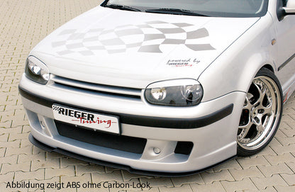 VW Golf 4 Rieger Spoilerschwert für Spoilerstoßstange 59017/18/06/50 gekantete Version, für Spoilerstoßstange, ABS, Carbon-Look, 
inkl. Montagezubehör