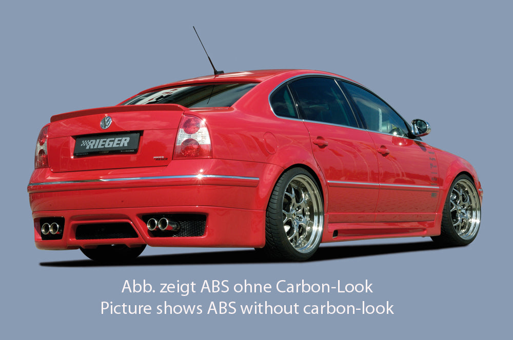 VW Passat (3B) Rieger Seitenschweller    rechts, mit Schacht, mit Ausschnitt, ABS, Carbon-Look, 
inkl. Alugitter, Gutachten, Montagezubehör