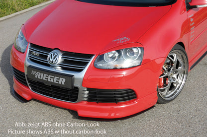 VW Eos (1F) Rieger Spoilerschwert für Spoilerlippe 59420 (VW Eos, Golf 5 R32) 2-tlg., für Spoilerlippe, ABS, Carbon-Look, 
inkl. Montagezubehör, ABE