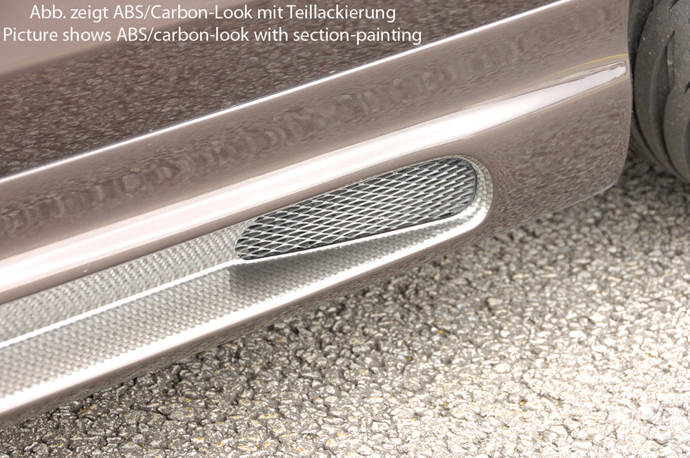 VW Eos (1F) Rieger Seitenschweller    links, mit Schacht, mit Ausschnitt, ABS, Carbon-Look, 
inkl. Alugitter, Gutachten, Montagezubehör