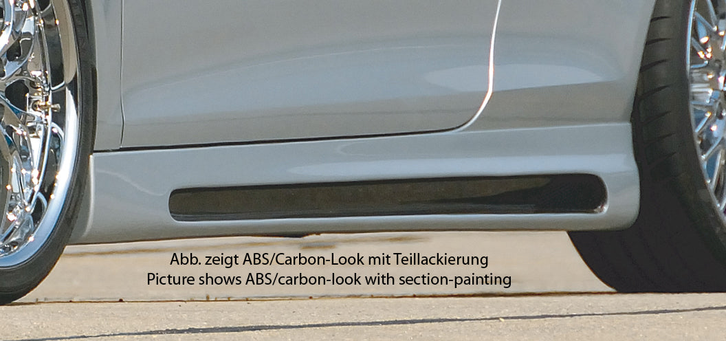 VW Eos (1F) Rieger Seitenschweller    links, mit Schacht, mit Ausschnitt, ABS, Carbon-Look, 
inkl. Alugitter, Gutachten, Montagezubehör