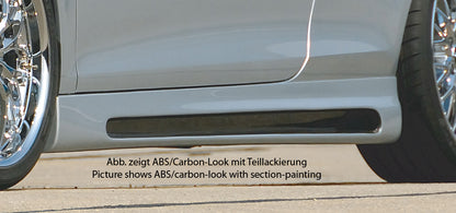 VW Eos (1F) Rieger Seitenschweller    links, mit Schacht, mit Ausschnitt, ABS, Carbon-Look, 
inkl. Alugitter, Gutachten, Montagezubehör