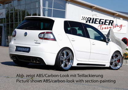 VW Golf 5 Rieger Seitenschweller   -> nur für GTI links, mit Schacht, mit Ausschnitt, ABS, Carbon-Look, 
inkl. Alugitter, Gutachten, Montagezubehör