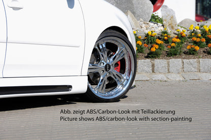 VW Golf 5 Rieger Seitenschweller   -> nur für GTI rechts, mit Schacht, mit Ausschnitt, ABS, Carbon-Look, 
inkl. Alugitter, Gutachten, Montagezubehör