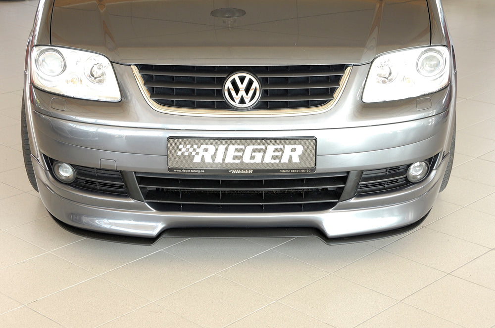 VW Touran (1T) Rieger Spoilerschwert für Spoilerlippe 59201 für Spoilerlippe, gekantete Version, ABS, Carbon-Look, 
inkl. Montagezubehör, ABE