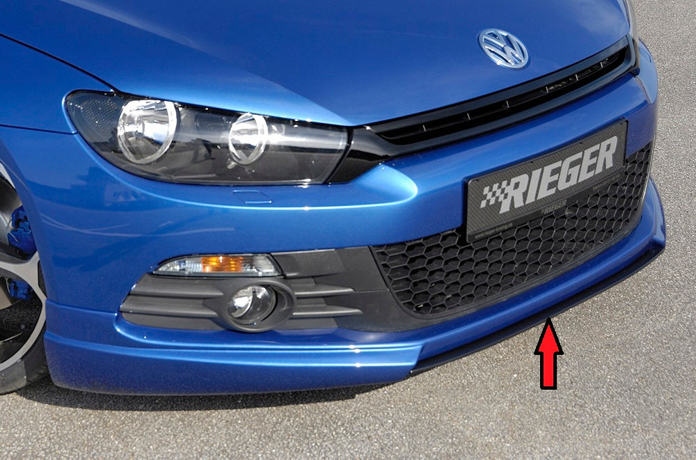 VW Scirocco 3 (13) Rieger Spoilerschwert für Spoilerlippe 14100 mittig, für Spoilerlippe, ABS, Carbon-Look, 
inkl. Montagezubehör, ABE