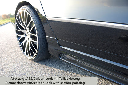 VW Passat (3C) Rieger Seitenschweller  rechts, mit Schacht, mit Ausschnitt, ABS, Carbon-Look, 
inkl. Montagezubehör, Alugitter, Gutachten