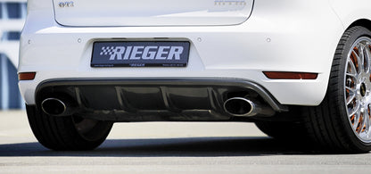 VW Golf 6 GTD Rieger Heckeinsatz  für Sportendrohr li. u. re., (145x90mm oval), für Doppelendrohr li. u. re., ABS, Carbon-Look, 
inkl. Montagezubehör, Gutachten