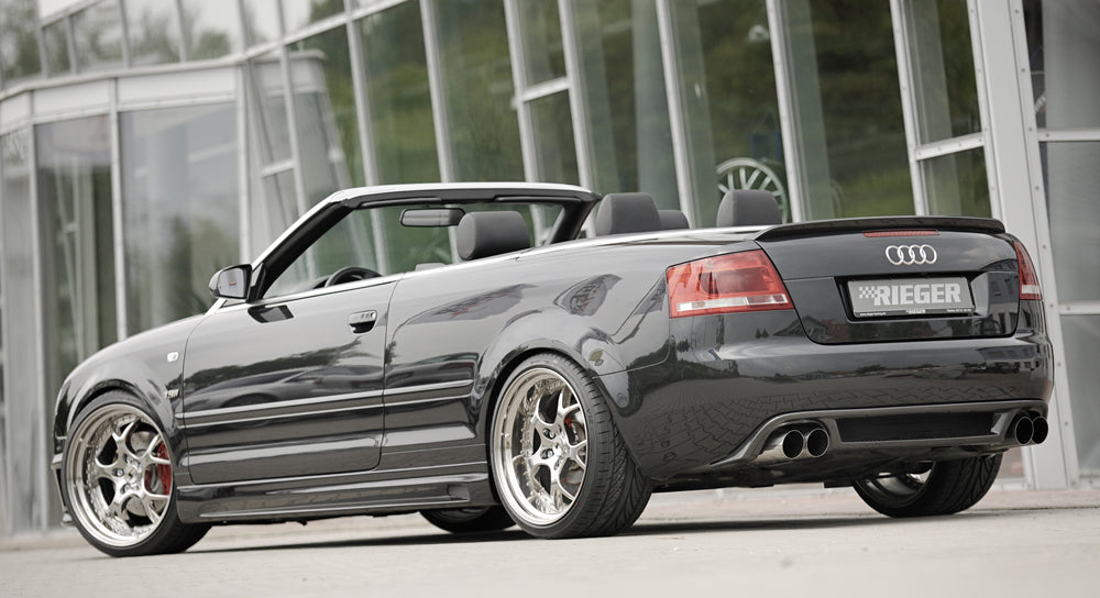 Audi A4 (8H) Rieger Seitenschweller  rechts, mit Schacht, mit Ausschnitt, ABS, Carbon-Look, 
inkl. Alugitter, Montagezubehör, Gutachten