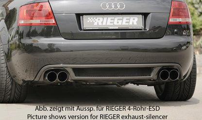 Audi A4 (8H) Rieger Heckeinsatz    für Sportendrohr li. u. re., (140x90mm oval), ABS, Carbon-Look, 
inkl. Alugitter, Montagezubehör, Gutachten