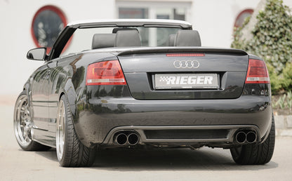 Audi A4 (8H) Rieger Heckeinsatz    für Doppelendrohr li. u. re., (4x90mm ø), ABS, Carbon-Look, 
inkl. Alugitter, Montagezubehör, Gutachten