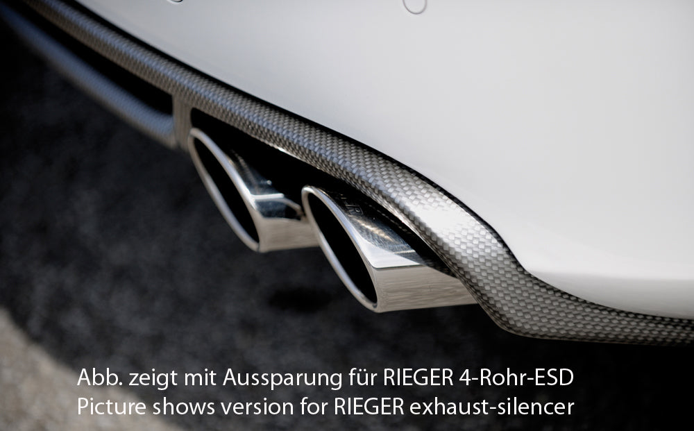 Audi A4 (B8/B81) Rieger Heckeinsatz  für orig. Doppelendrohr li, ABS, Carbon-Look, für Fzg. ohne S-Line Exterieur, 
inkl. Alugitter, Montagezubehör, Gutachten