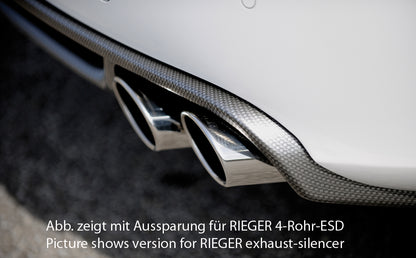 Audi A4 (B8/B81) Rieger Heckeinsatz  für orig. Doppelendrohr li, ABS, Carbon-Look, für Fzg. ohne S-Line Exterieur, 
inkl. Alugitter, Montagezubehör, Gutachten